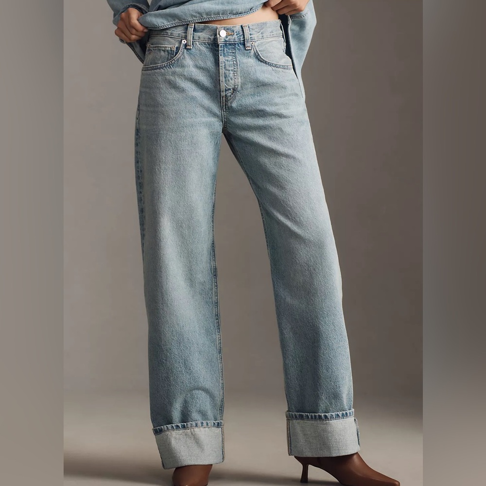 Anthropologie Etica Light Blue Wide Leg Jeans